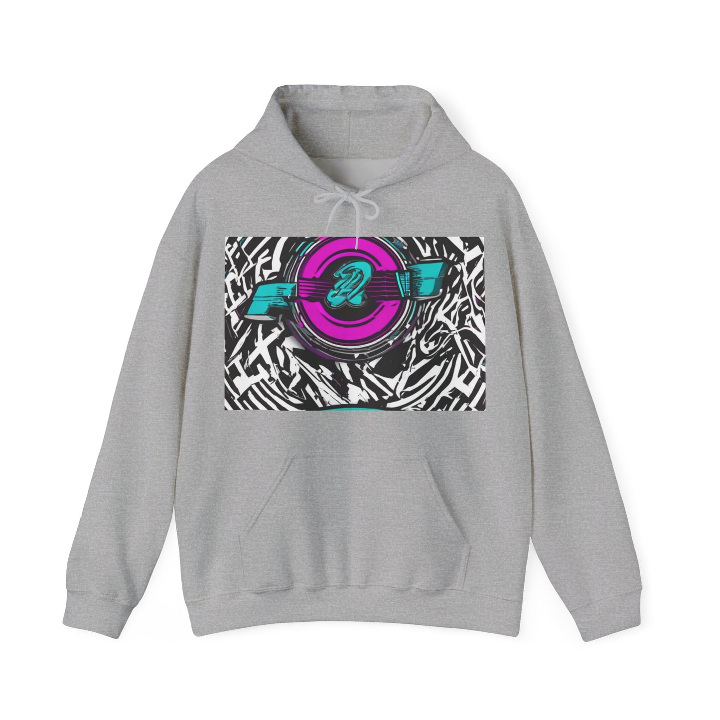 boostlete-boost-mode-type-again-badge-monoline-0293 — Unisex Heavy Blend Hooded Sweatshirt (Gildan)