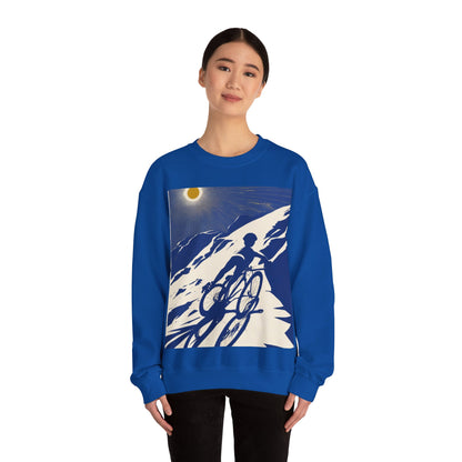 boostlete-am-crew-scene-cyclist-offset-bold-0008 — Unisex Heavy Blend Crewneck Sweatshirt (Gildan)