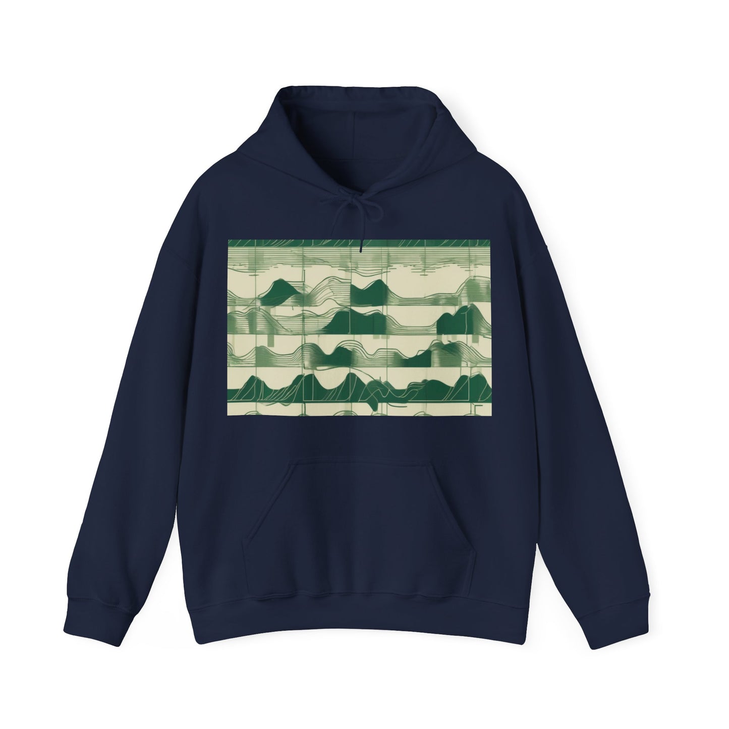 boostlete-mile-by-mile-pattern-audio-blueprint-0971 — Unisex Heavy Blend Hoodie (G18500)