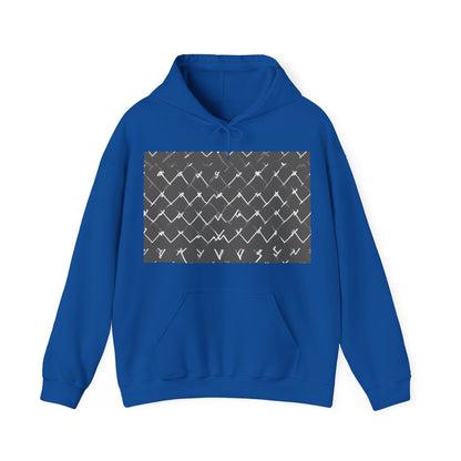 boostlete-am-crew-pattern-ekg-bold-0047 — Unisex Heavy Blend Hooded Sweatshirt (Gildan)