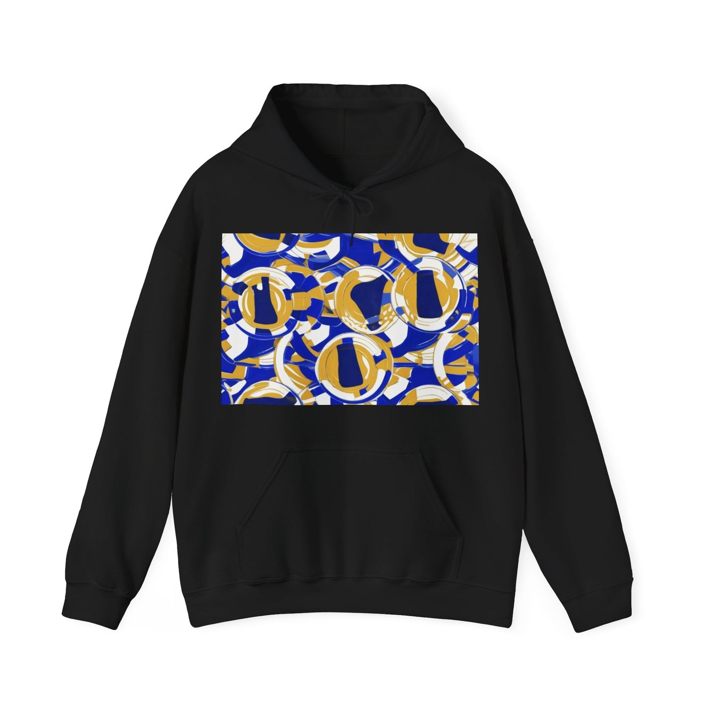 boostlete-field-day-icon-barbell-grainy-line-art-0906 — Unisex Heavy Blend Hoodie (G18500)