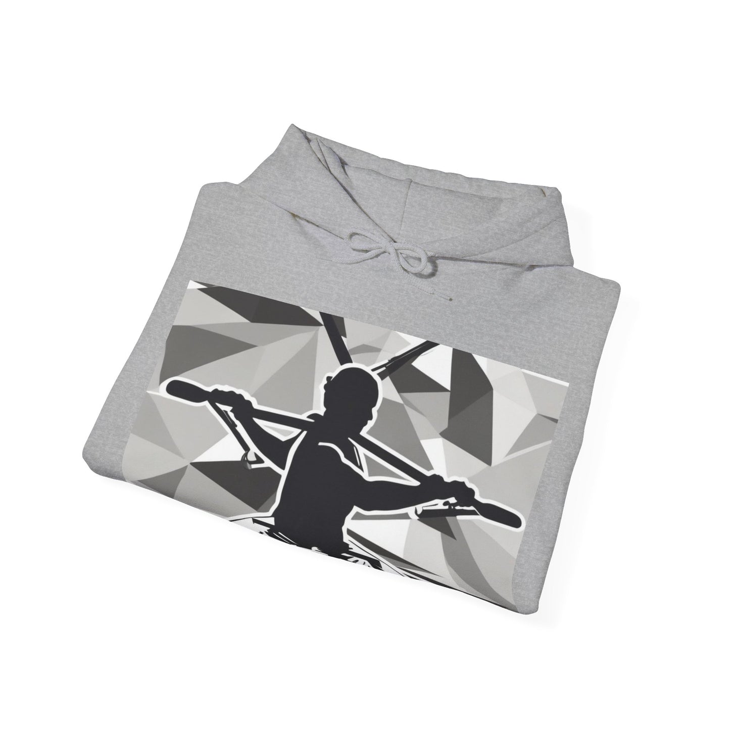 boostlete-am-crew-scene-rower-outline-geometric-0060 — Unisex Heavy Blend Hooded Sweatshirt (Gildan)