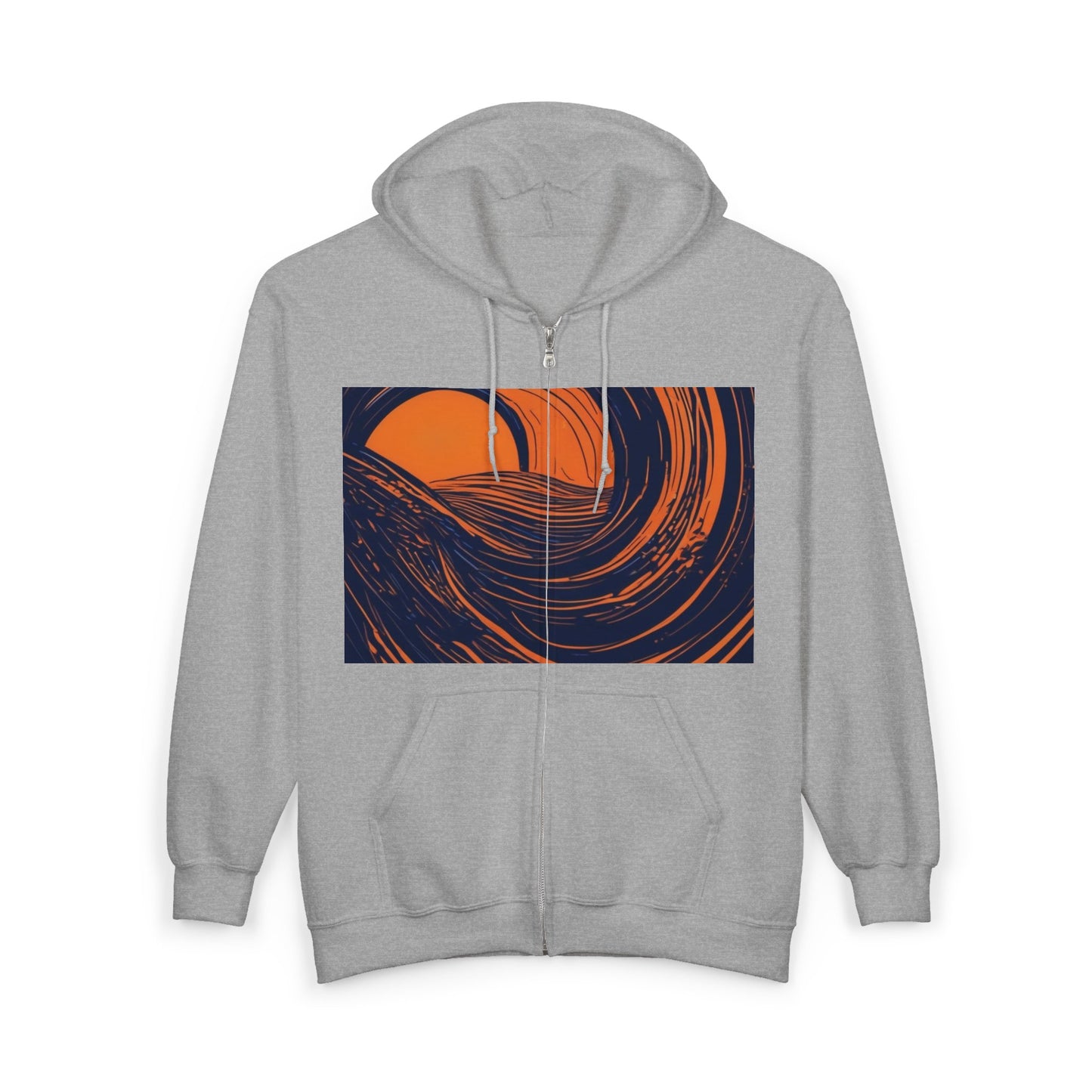 boostlete-rise-grind-icon-sunrise-speed-line-art-0202 — Unisex Heavy Blend Full-Zip Hooded Sweatshirt