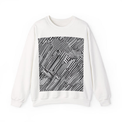 boostlete-mile-by-mile-pattern-barcode-monoline-0059 — Unisex Heavy Blend Crewneck Sweatshirt (Gildan)