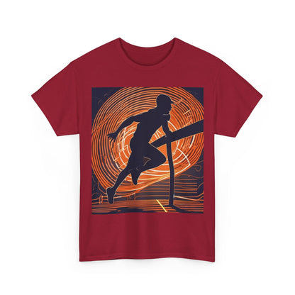 boostlete-iron-intent-scene-hurdler-neon-modern-0264 — Unisex Heavy Cotton Tee (Gildan 5000)