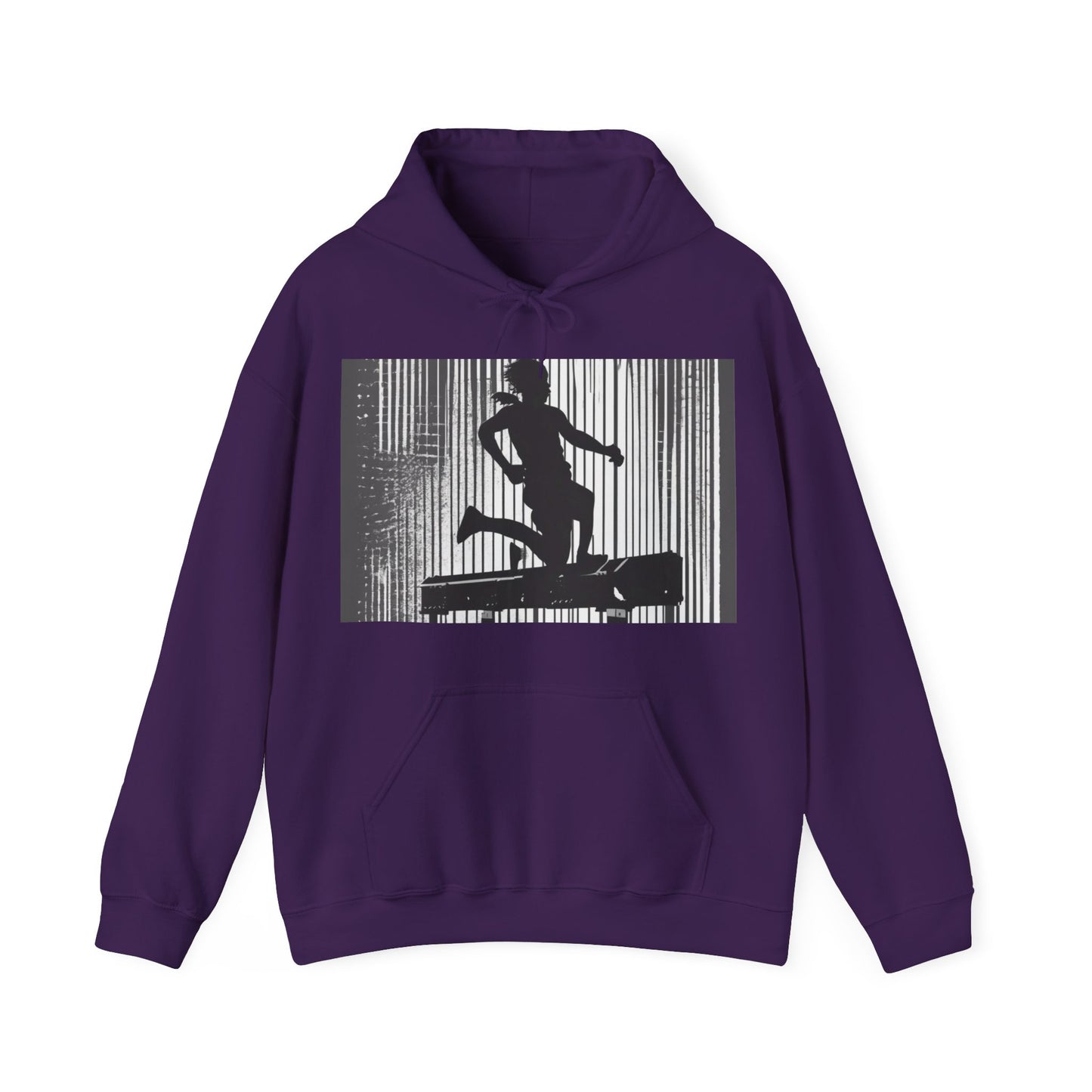 boostlete-am-crew-scene-hurdler-halftone-badge-0956 — Unisex Heavy Blend Hoodie (G18500)
