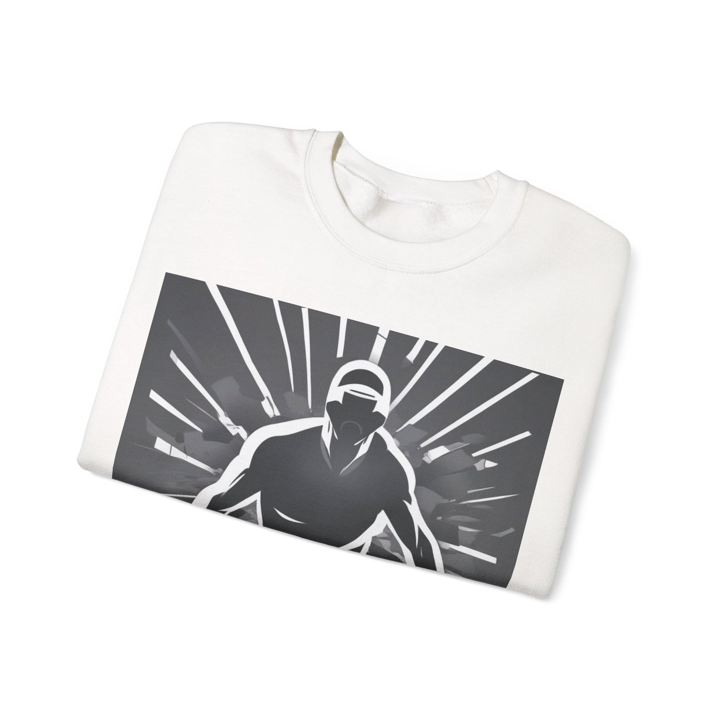 boostlete-iron-intent-scene-sprinter-soft-athletic-0108 — Unisex Heavy Blend Crewneck Sweatshirt (Gildan)