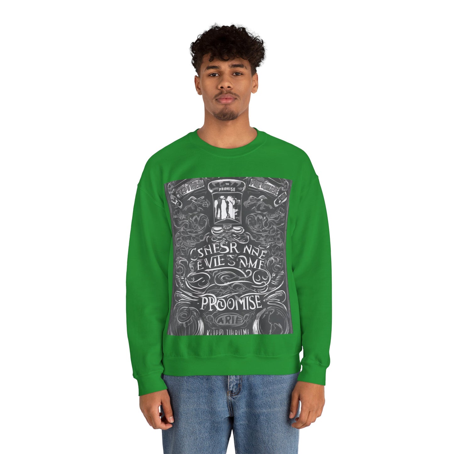 boostlete-boost-mode-type-keep-the-promise-big-monoline-0049 — Unisex Heavy Blend Crewneck (G18000)