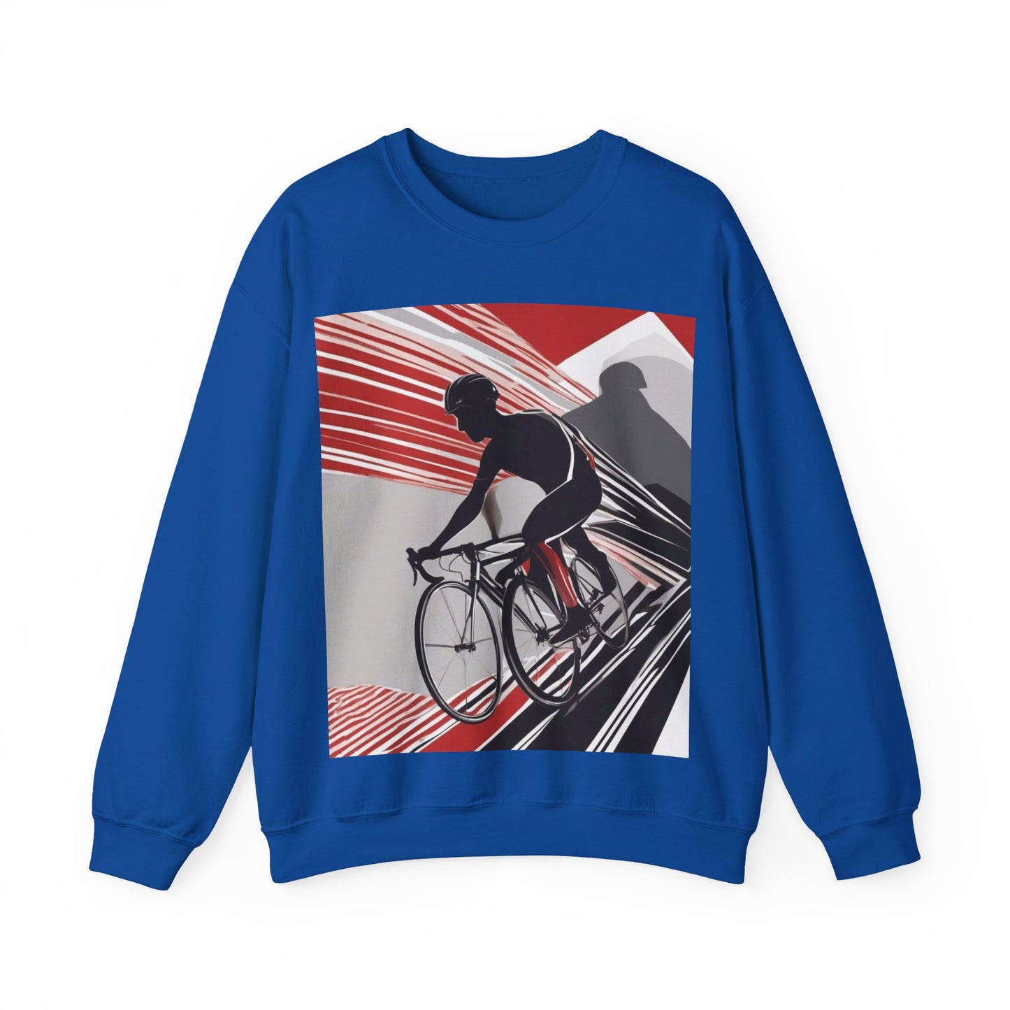 boostlete-boost-mode-scene-cyclist-speed-geometric-0208 — Unisex Heavy Blend Crewneck Sweatshirt (Gildan)