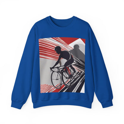 boostlete-boost-mode-scene-cyclist-speed-geometric-0208 — Unisex Heavy Blend Crewneck Sweatshirt (Gildan)