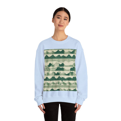boostlete-mile-by-mile-pattern-audio-blueprint-0971 — Unisex Heavy Blend Crewneck (G18000)