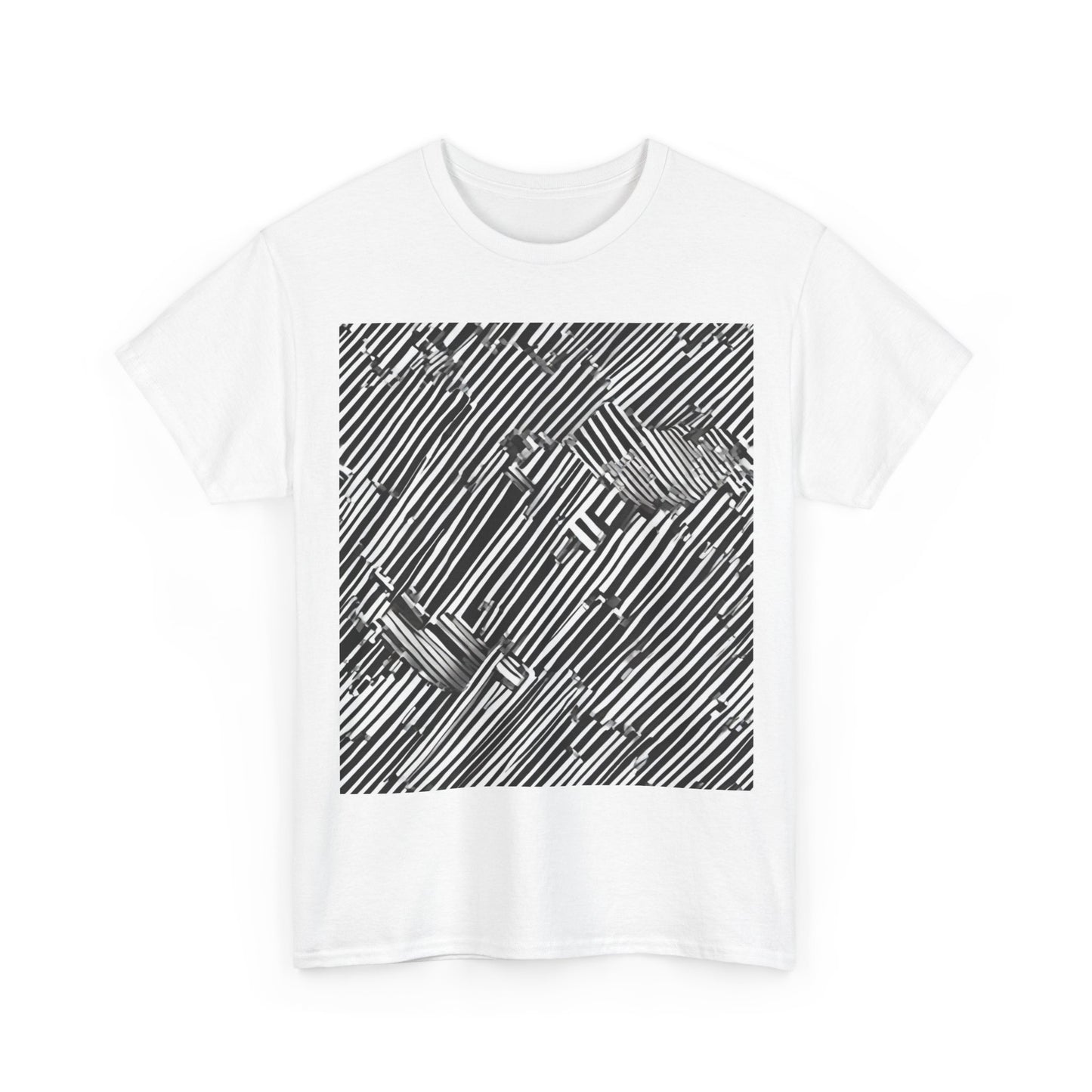 boostlete-mile-by-mile-pattern-barcode-monoline-0059 — Unisex Heavy Cotton Tee (Gildan 5000)