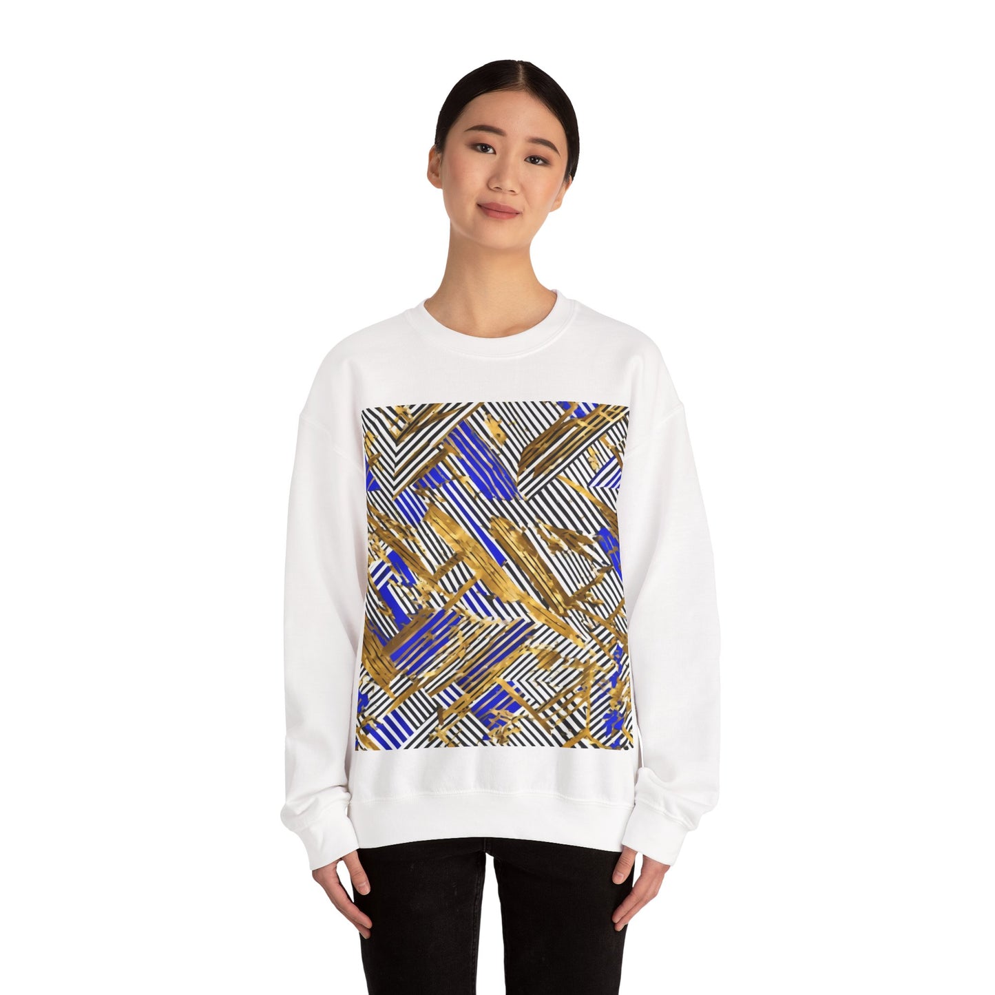 boostlete-boost-mode-pattern-diagonal-monoline-0015 — Unisex Heavy Blend Crewneck Sweatshirt (Gildan)