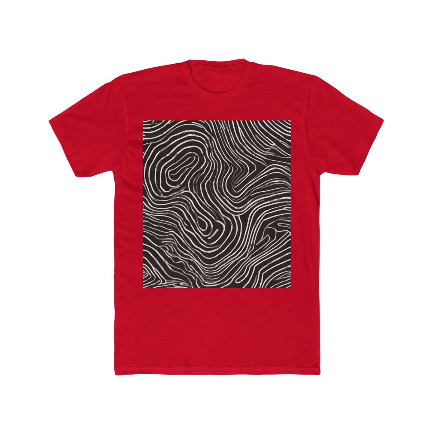 boostlete-field-day-pattern-topographic-badge-0307 — Unisex Cotton Crew Tee (NL 3600)