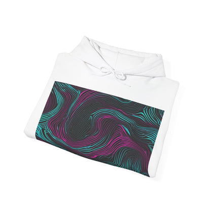 boostlete-am-crew-pattern-topographic-monoline-0075 — Unisex Heavy Blend Hooded Sweatshirt (Gildan)