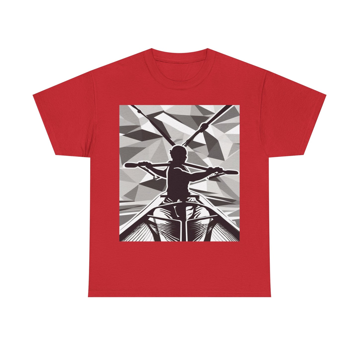 boostlete-am-crew-scene-rower-outline-geometric-0060 — Unisex Heavy Cotton Tee (Gildan 5000)