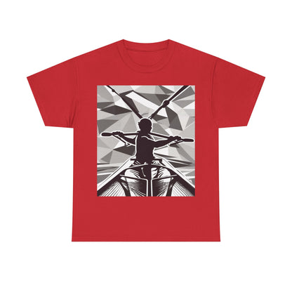 boostlete-am-crew-scene-rower-outline-geometric-0060 — Unisex Heavy Cotton Tee (Gildan 5000)