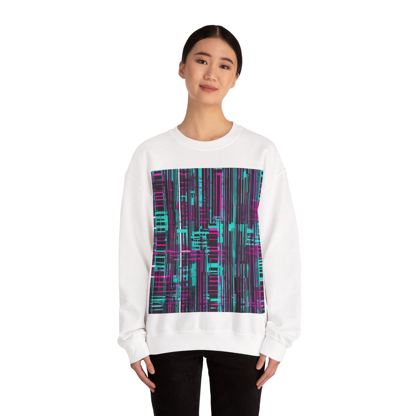 boostlete-field-day-pattern-barcode-retro-0275 — Unisex Heavy Blend Crewneck Sweatshirt (Gildan)