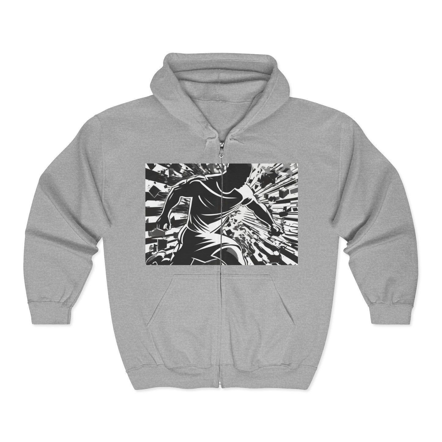 boostlete-field-day-scene-sprinter-halftone-athletic-0248 — Unisex Heavy Blend Full-Zip Hooded Sweatshirt