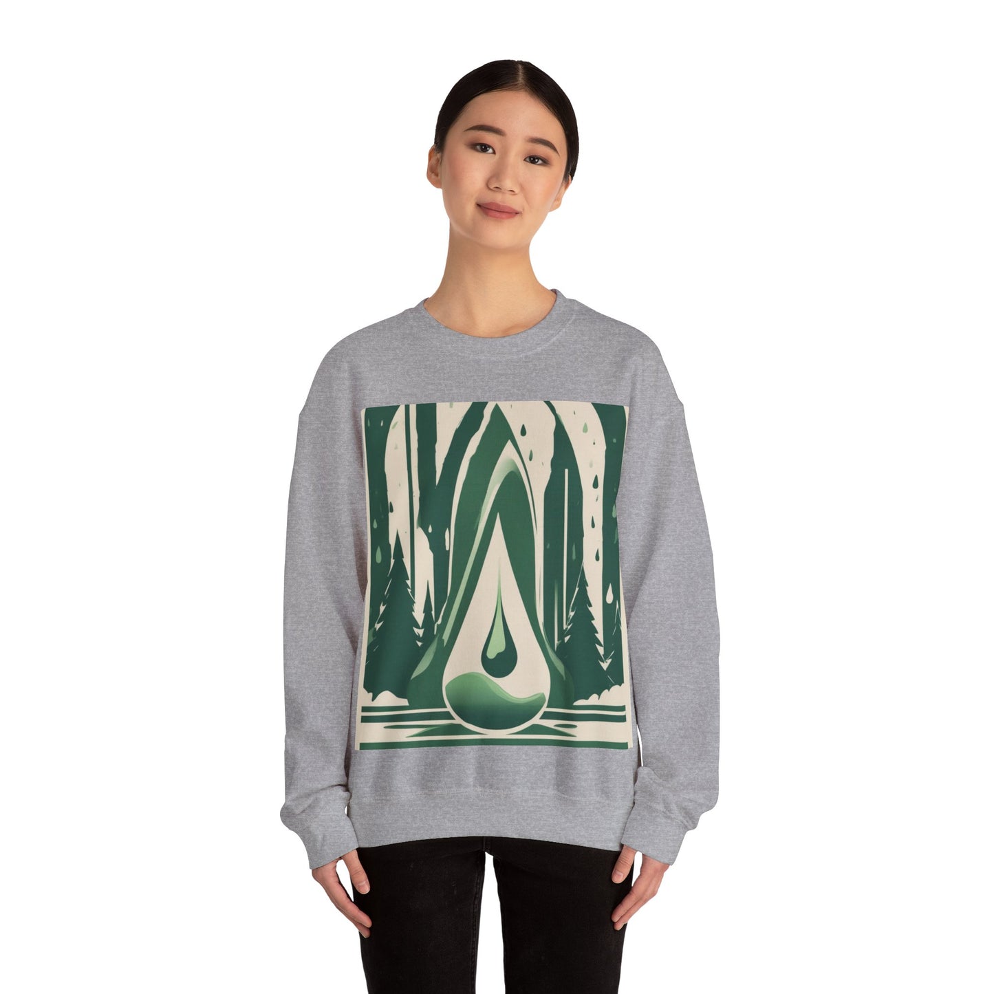 boostlete-quiet-power-icon-water-glitch-retro-0186 — Unisex Heavy Blend Crewneck Sweatshirt (Gildan)