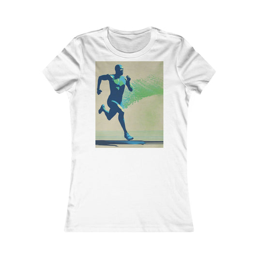boostlete-am-crew-scene-sprinter-halftone-engraved-0092 — Women's Favorite Tee (B+C 6004)