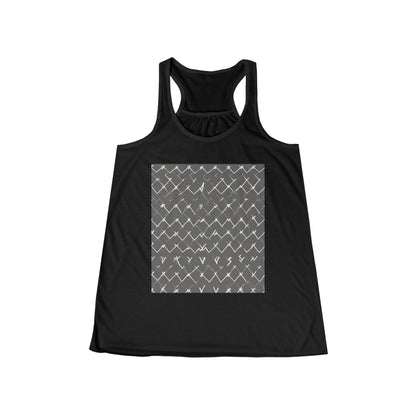 boostlete-am-crew-pattern-ekg-bold-0047 — Women's Flowy Racerback Tank (B+C 8800)