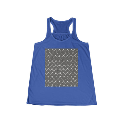 boostlete-am-crew-pattern-ekg-bold-0047 — Women's Flowy Racerback Tank (B+C 8800)
