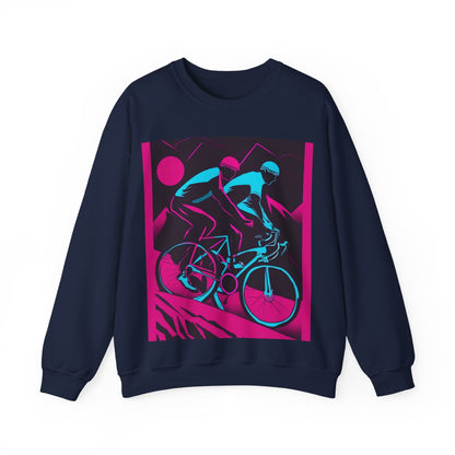 boostlete-rise-grind-scene-cyclist-outline-vector-0868 — Unisex Heavy Blend Crewneck (G18000)