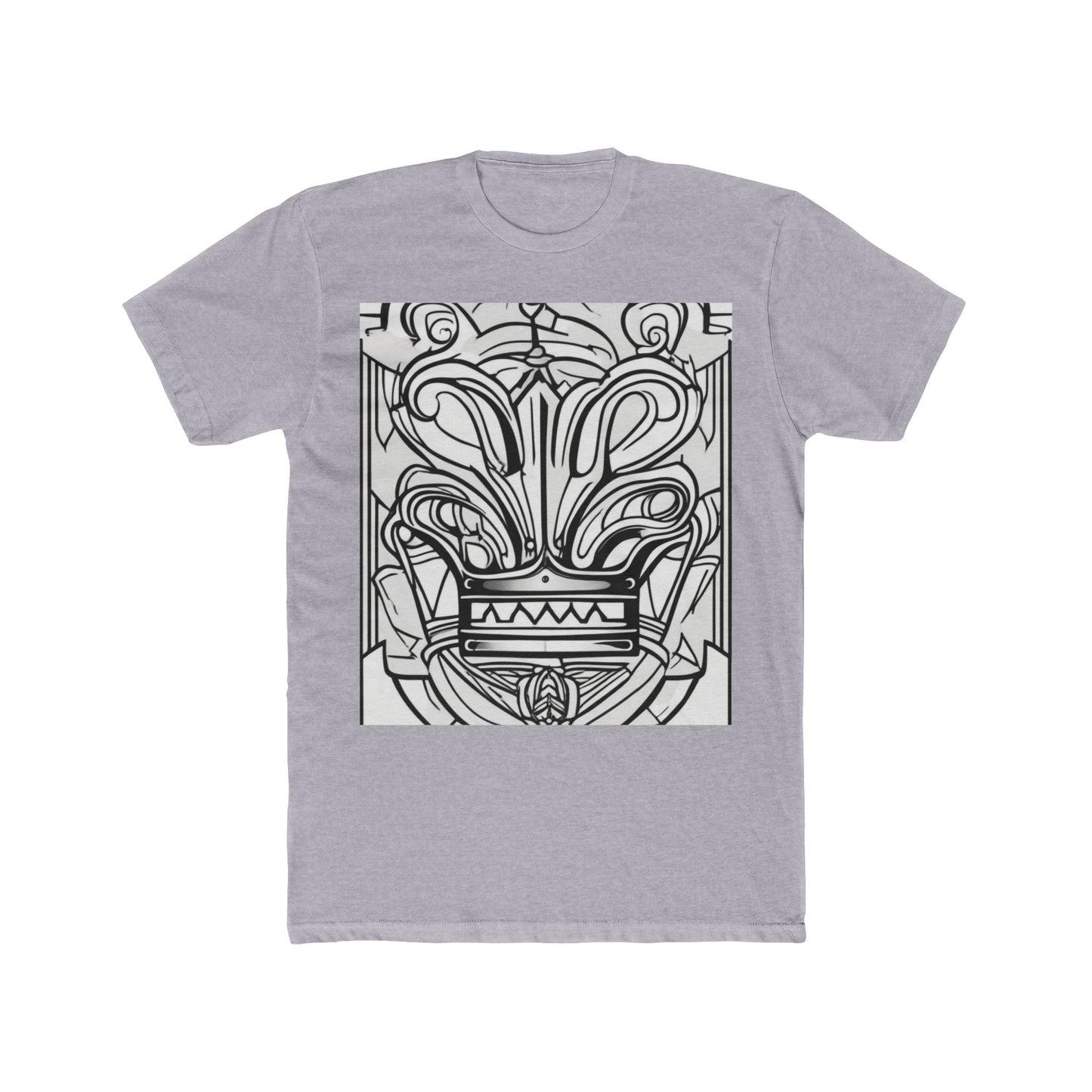 boostlete-boost-mode-icon-crown-offset-line-art-0190 — Unisex Cotton Crew Tee (NL 3600)