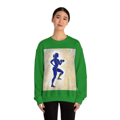 boostlete-iron-intent-scene-lunge-neon-line-art-0392 — Unisex Heavy Blend Crewneck (G18000)