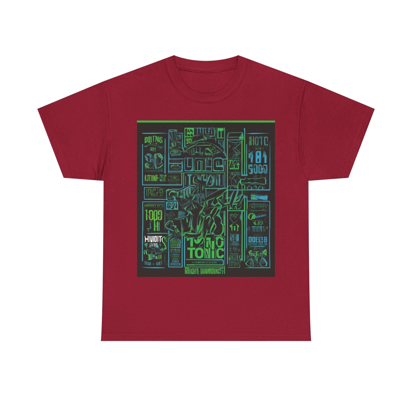 boostlete-field-day-type-gym-tonic-h2o-outline-over-solid-geometric-0249 — Unisex Heavy Cotton Tee (Gildan 5000)