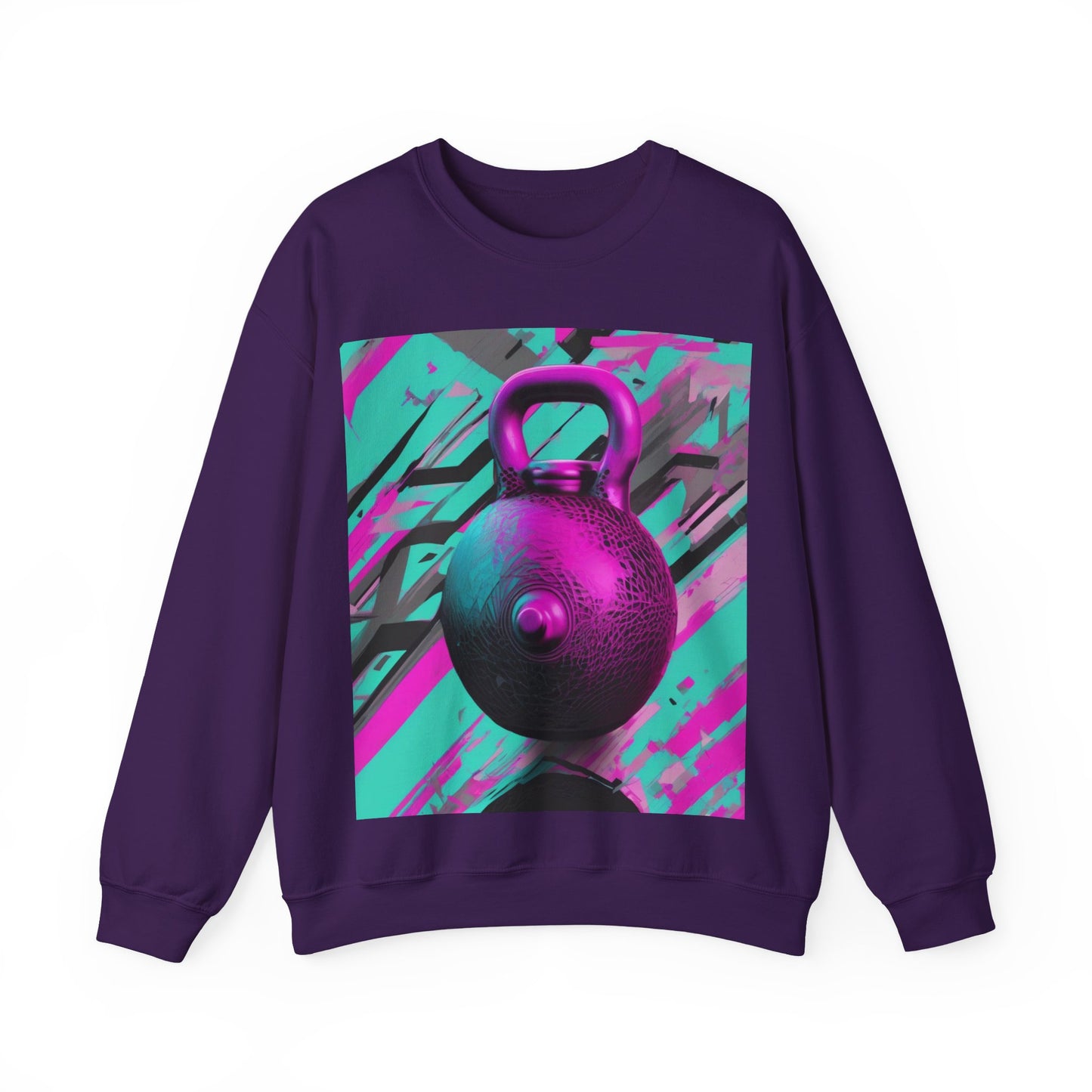 boostlete-mile-by-mile-scene-kettlebell-3d-monoline-1364 — Unisex Heavy Blend Crewneck (G18000)
