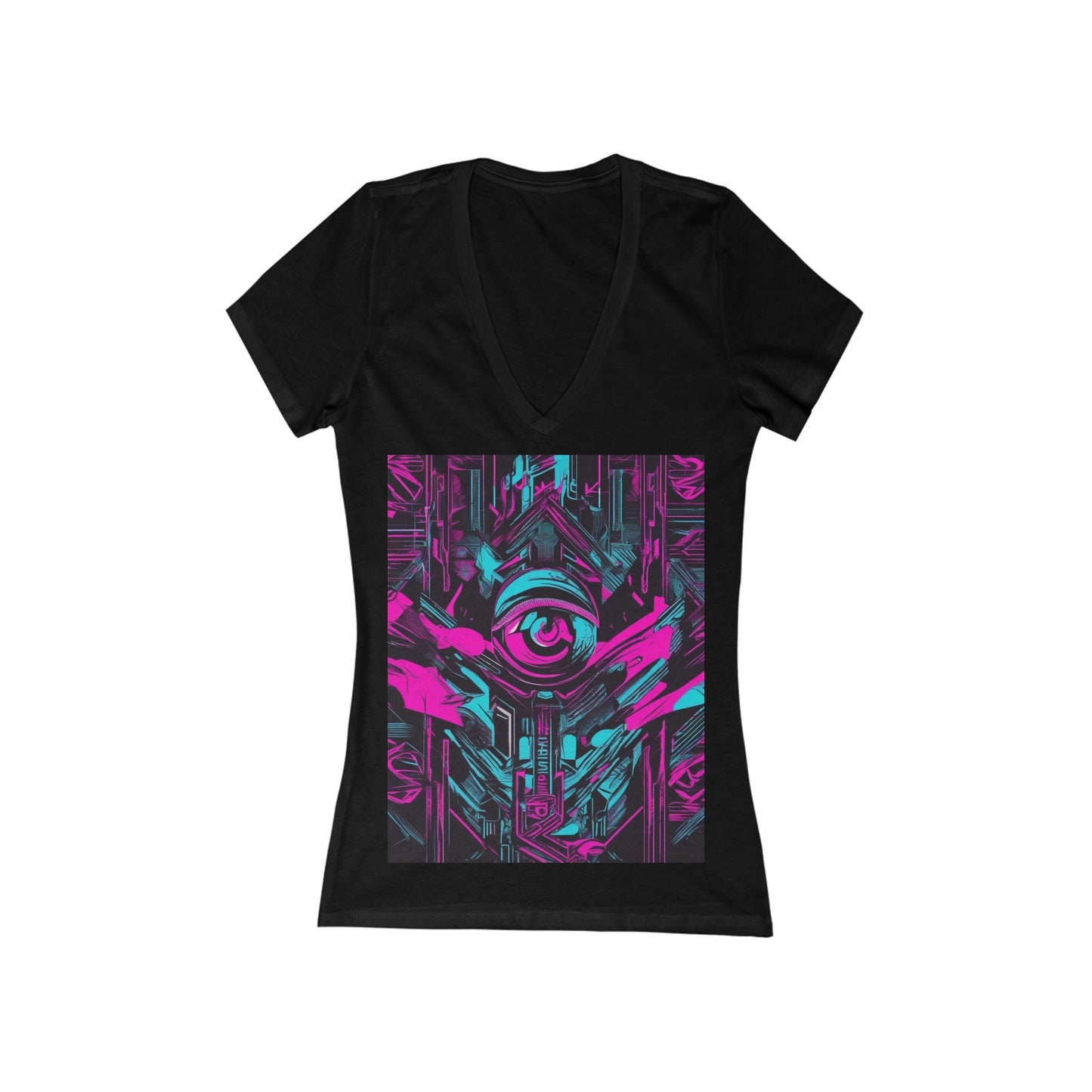 boostlete-iron-intent-type-eyes-up-forward-big-line-art-0065 — Women's Deep V-Neck Tee (B+C 6035)