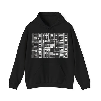 boostlete-iron-intent-pattern-barcode-line-art-0599 — Unisex Heavy Blend Hoodie (G18500)