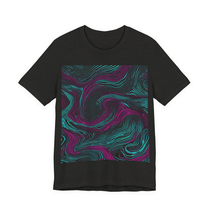 boostlete-am-crew-pattern-topographic-monoline-0075 — Unisex Jersey Short Sleeve (B+C 3001)
