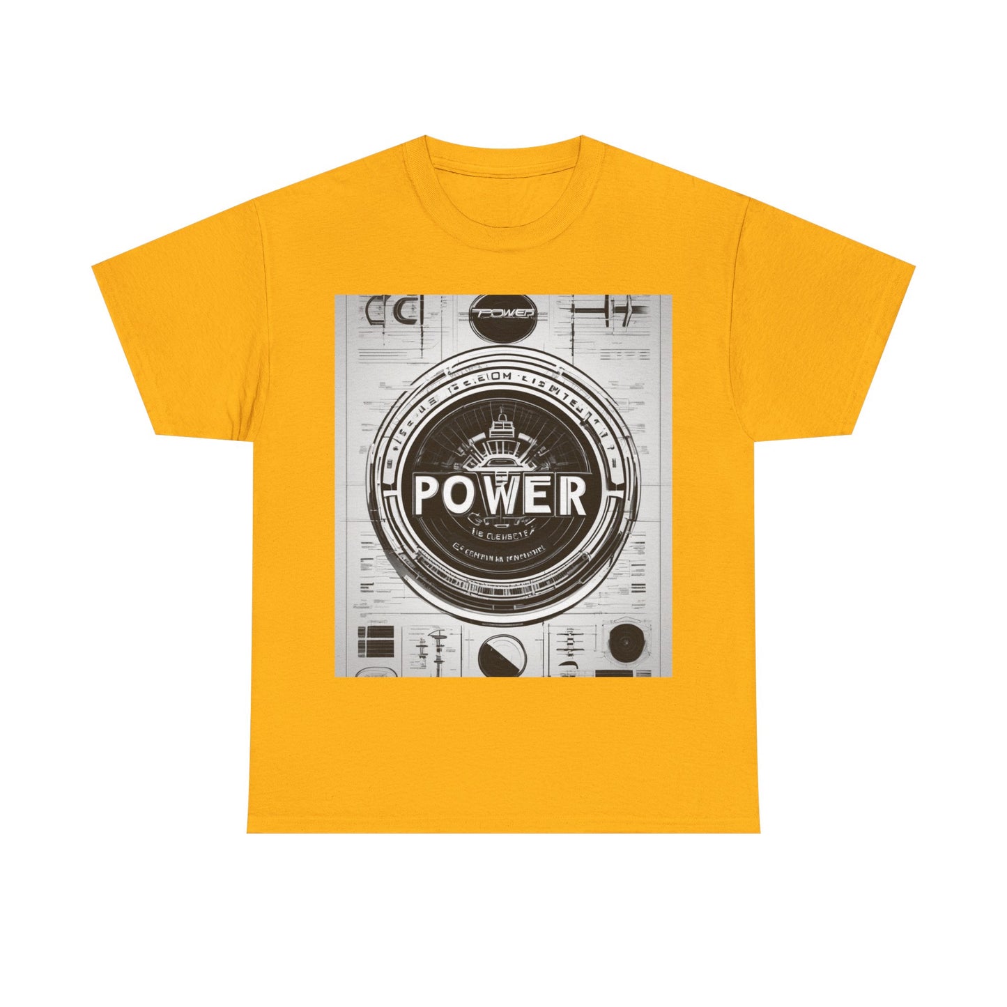 boostlete-boost-mode-type-power-in-quiet-badge-blueprint-0245 — Unisex Heavy Cotton Tee (Gildan 5000)