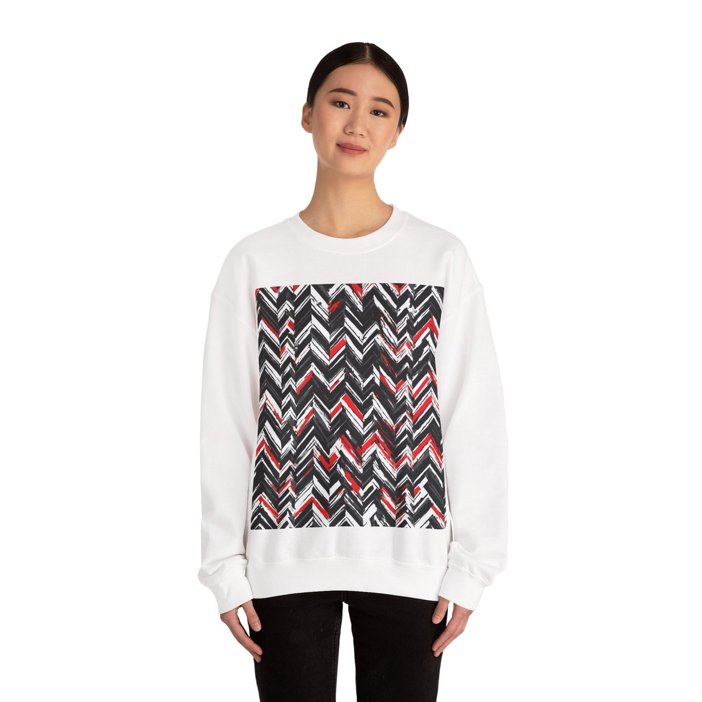 boostlete-am-crew-pattern-chevron-geometric-0659 — Unisex Heavy Blend Crewneck (G18000)