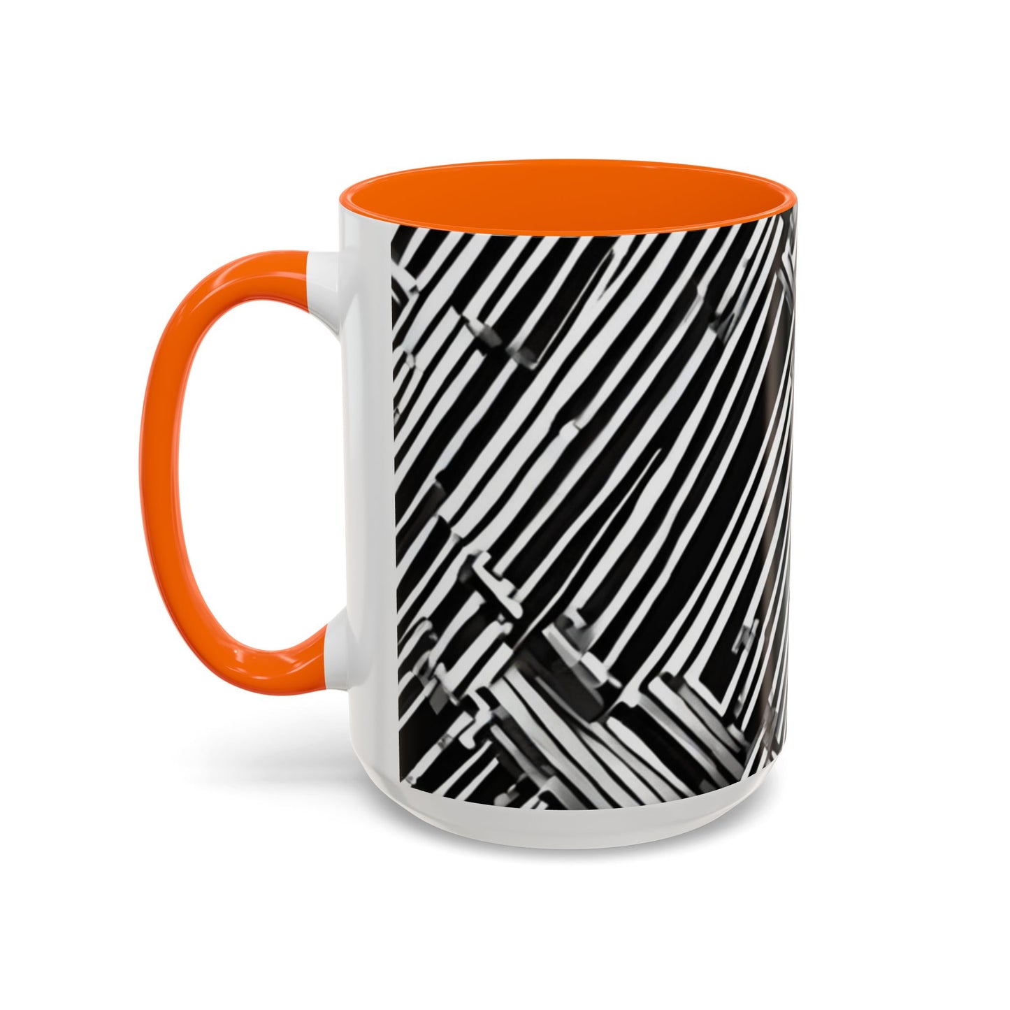 boostlete-mile-by-mile-pattern-barcode-monoline-0059 — Accent Mug 11oz/15oz