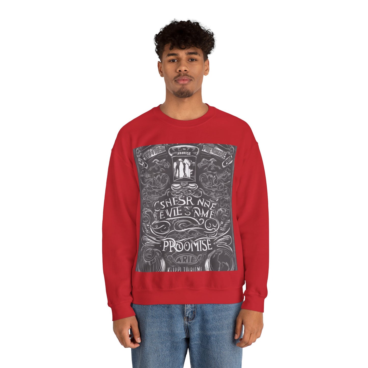 boostlete-boost-mode-type-keep-the-promise-big-monoline-0049 — Unisex Heavy Blend Crewneck (G18000)