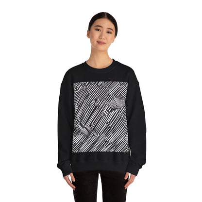 boostlete-mile-by-mile-pattern-barcode-monoline-0059 — Unisex Heavy Blend Crewneck Sweatshirt (Gildan)