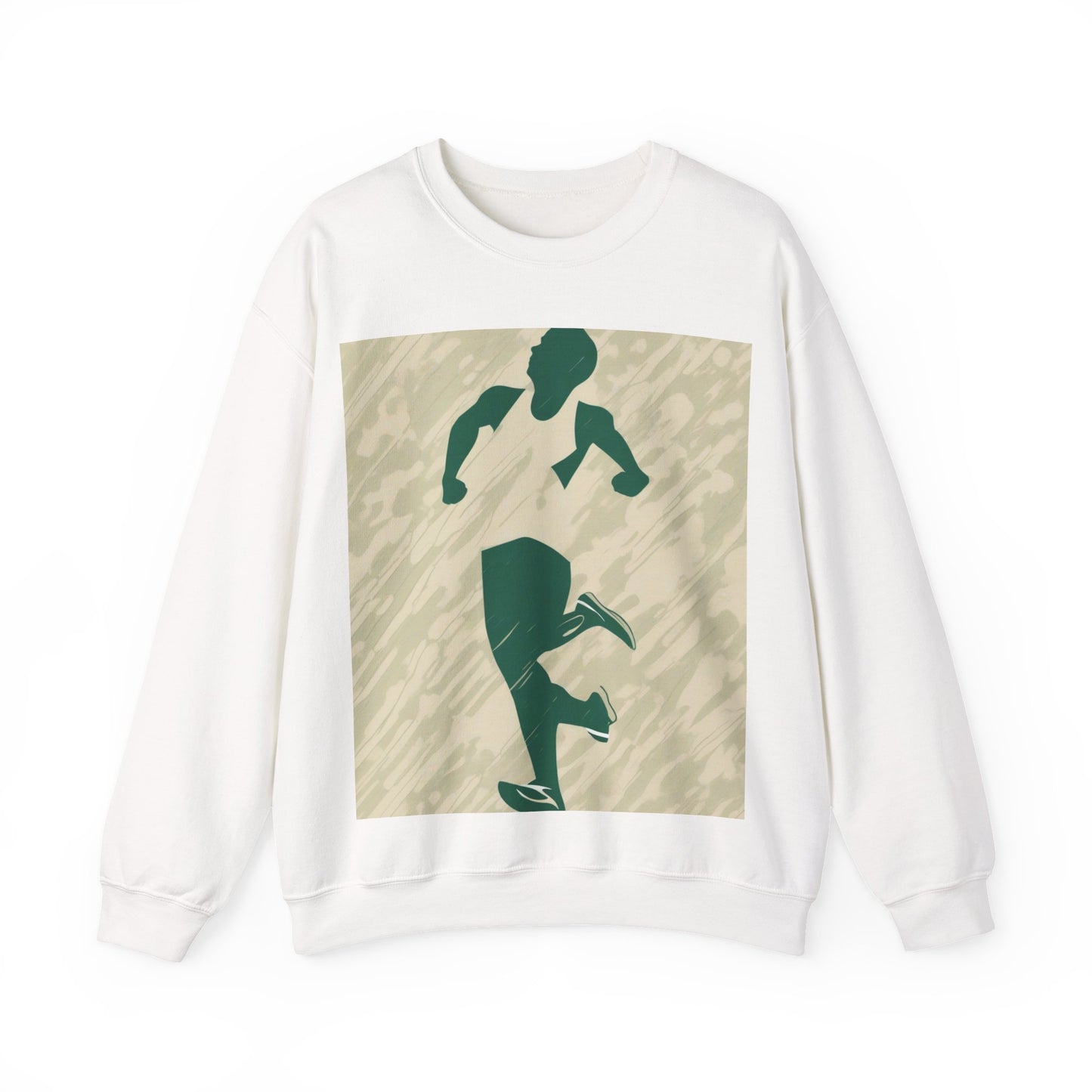 boostlete-am-crew-icon-runner-grainy-blueprint-0134 — Unisex Heavy Blend Crewneck Sweatshirt (Gildan)