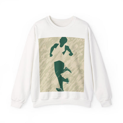 boostlete-am-crew-icon-runner-grainy-blueprint-0134 — Unisex Heavy Blend Crewneck Sweatshirt (Gildan)