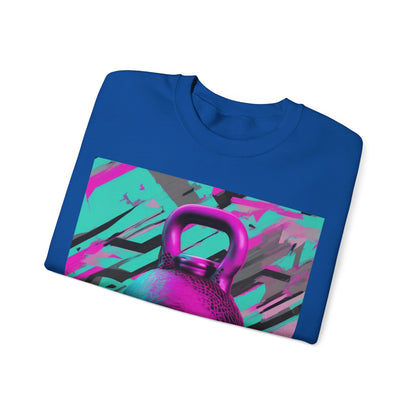 boostlete-mile-by-mile-scene-kettlebell-3d-monoline-1364 — Unisex Heavy Blend Crewneck (G18000)