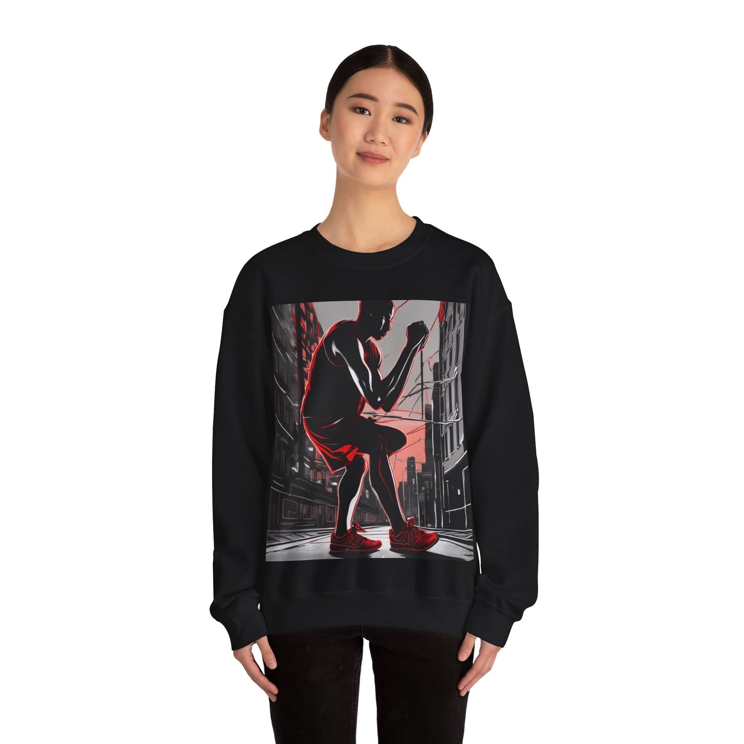 boostlete-am-crew-scene-runner-high-retro-0268 — Unisex Heavy Blend Crewneck Sweatshirt (Gildan)