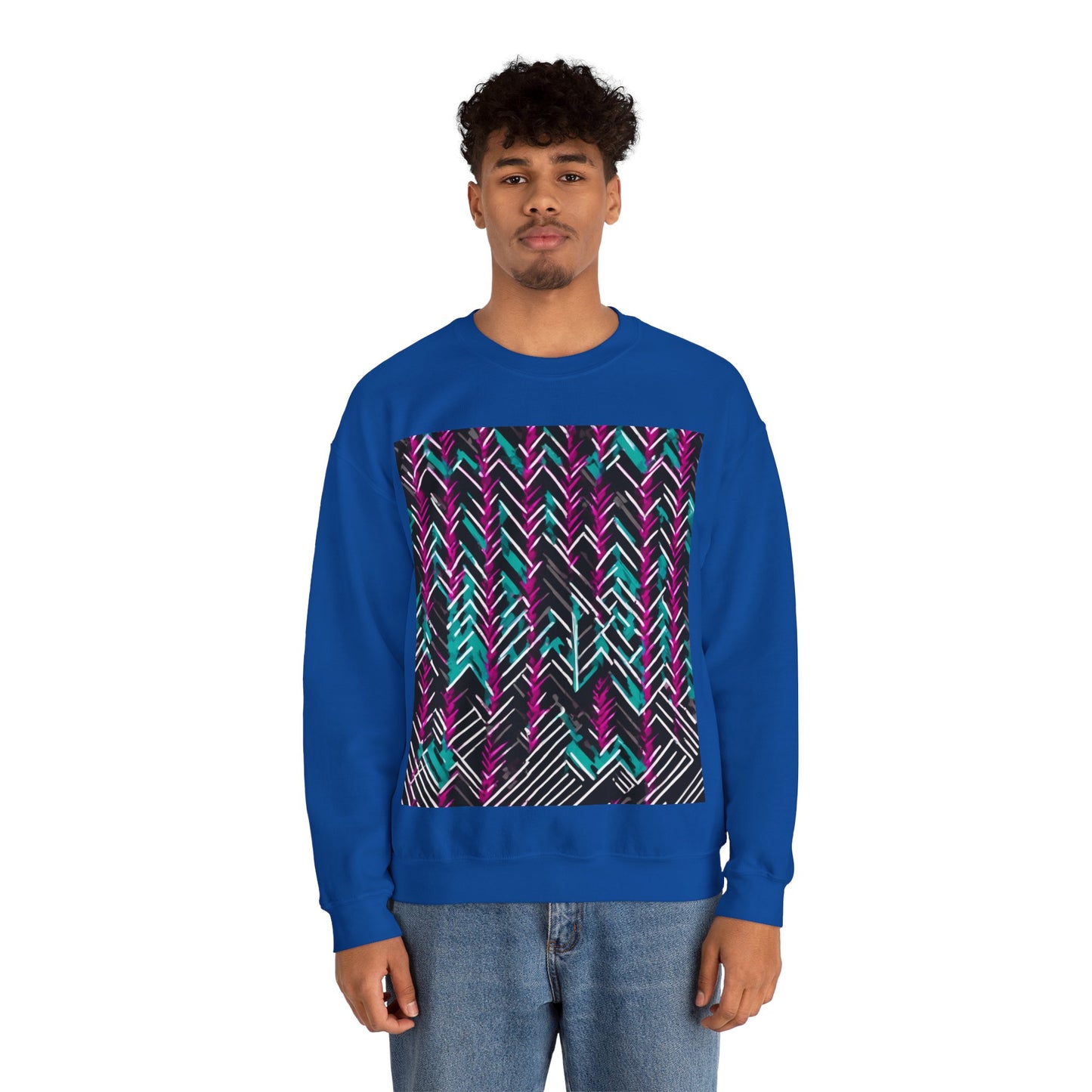 boostlete-recovery-progress-pattern-chevron-retro-0243 — Unisex Heavy Blend Crewneck (G18000)