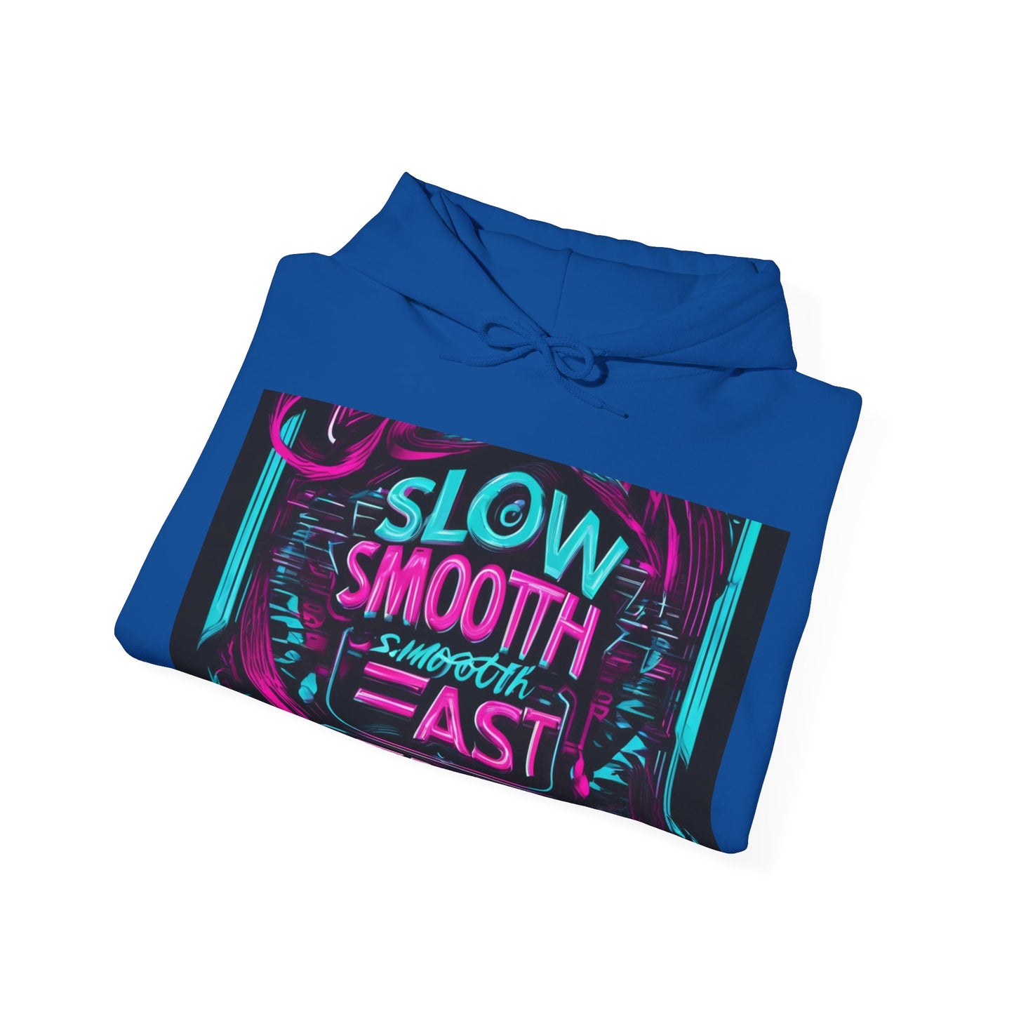 boostlete-recovery-progress-type-slow-is-smooth-smooth-is-fast-banner-engraved-0181 — Unisex Heavy Blend Hooded Sweatshirt (Gildan)