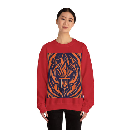 boostlete-quiet-power-icon-flame-duotone-athletic-0158 — Unisex Heavy Blend Crewneck Sweatshirt (Gildan)