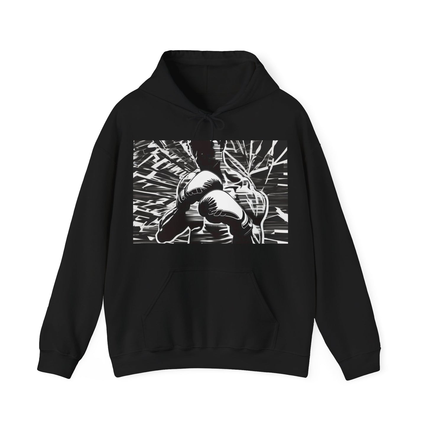 boostlete-boost-mode-scene-boxer-glitch-paper-0084 — Unisex Heavy Blend Hooded Sweatshirt (Gildan)