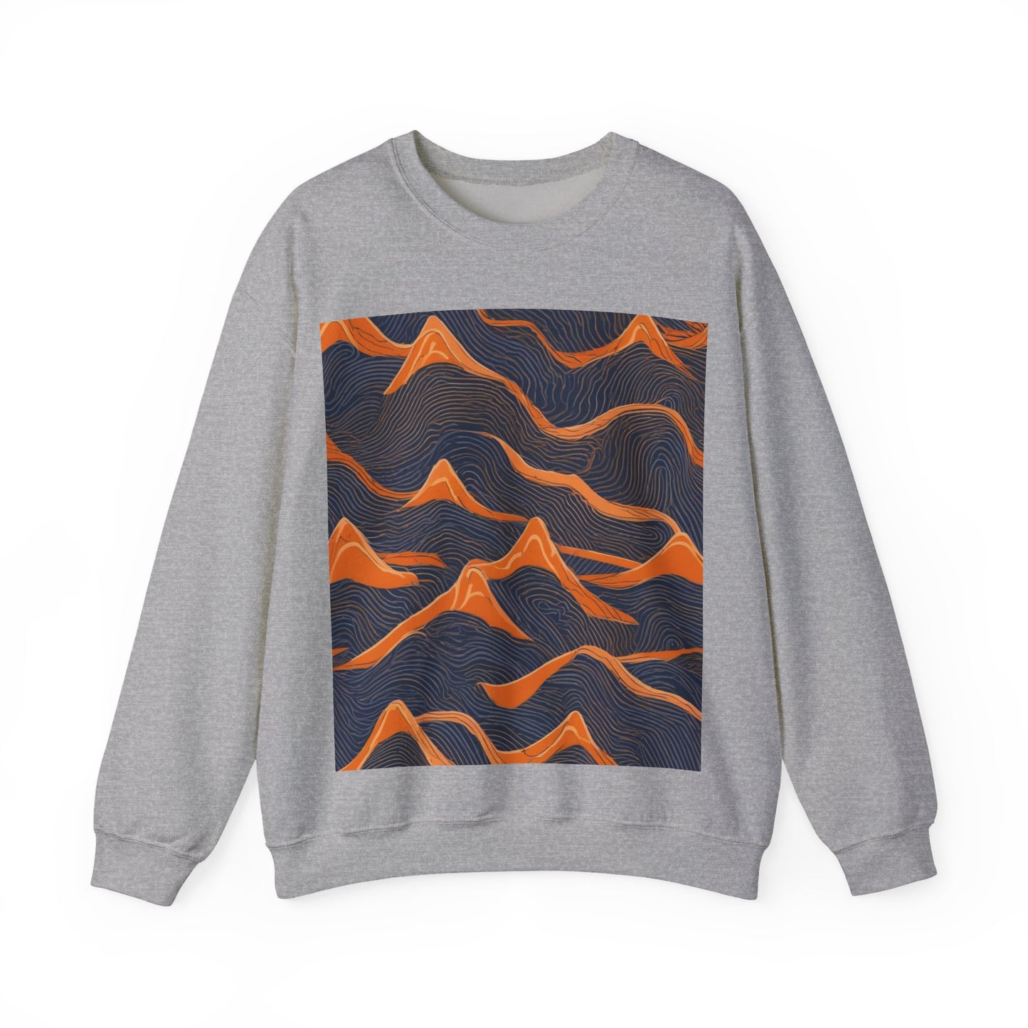 boostlete-boost-mode-pattern-topographic-engraved-0035 — Unisex Heavy Blend Crewneck Sweatshirt (Gildan)