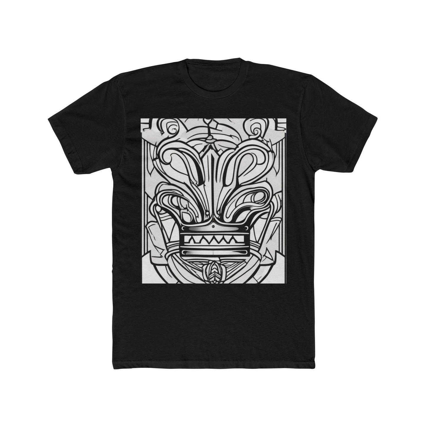 boostlete-boost-mode-icon-crown-offset-line-art-0190 — Unisex Cotton Crew Tee (NL 3600)